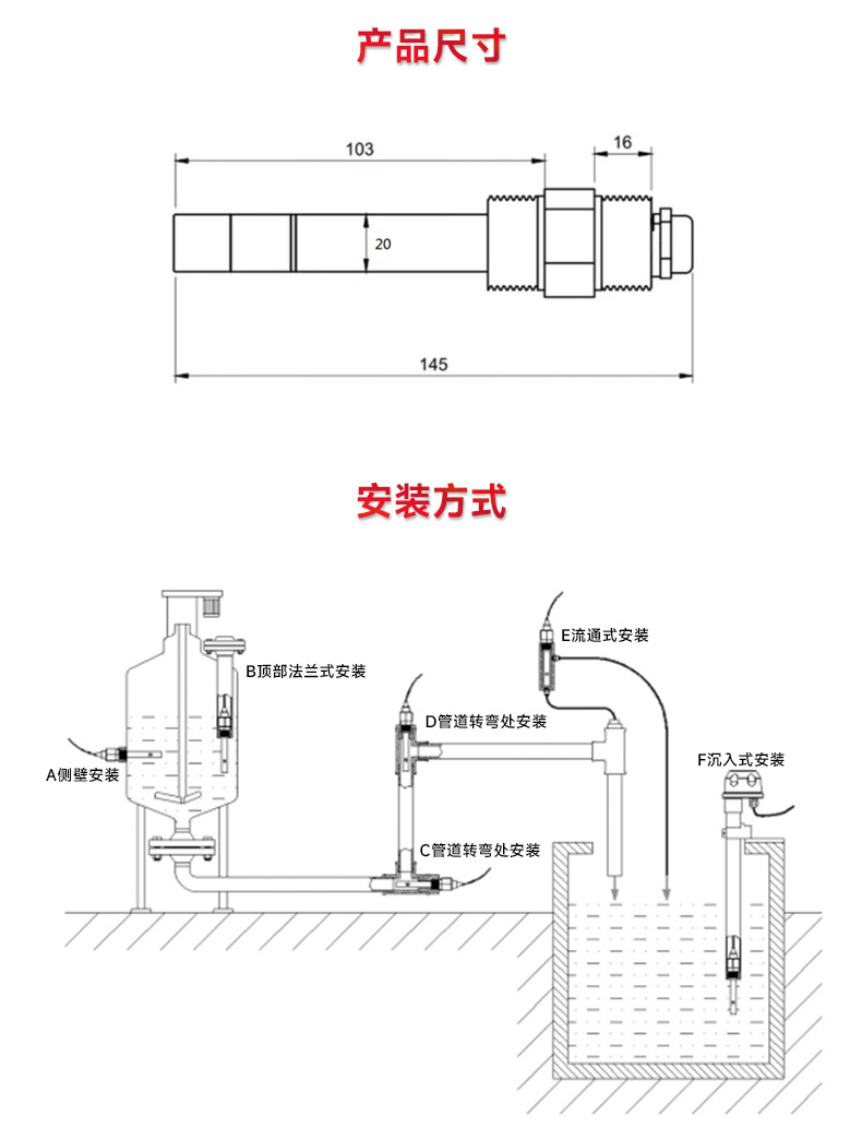 产品尺寸图_产品浊度传感器