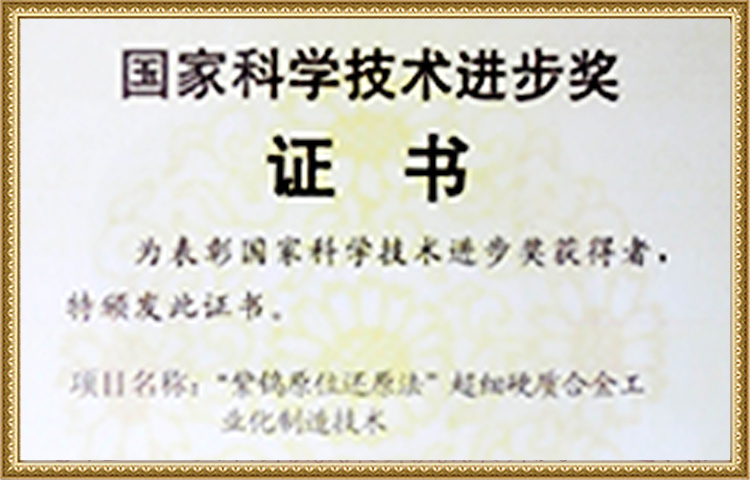 国家科学技术进步奖证书