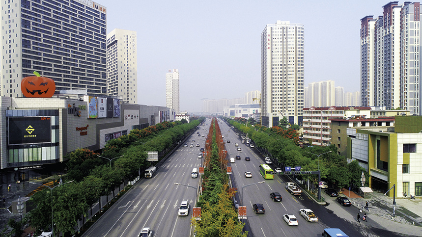 西咸新区沣东新城三桥新街道路