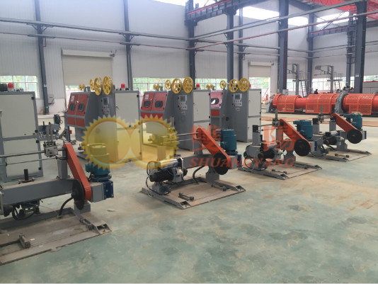 Non-metal vertical winding machine production line