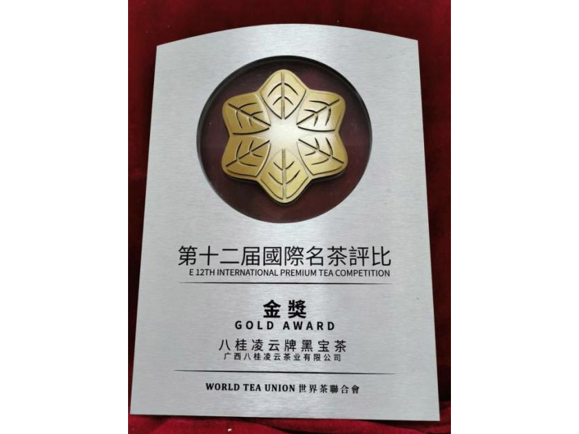 八桂凌云牌黑宝茶获得第十二届国际名茶评比 金奖