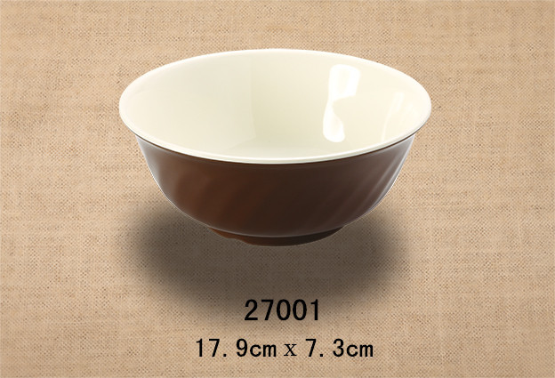 7寸斜紋碗（雙色咖啡和米黃）