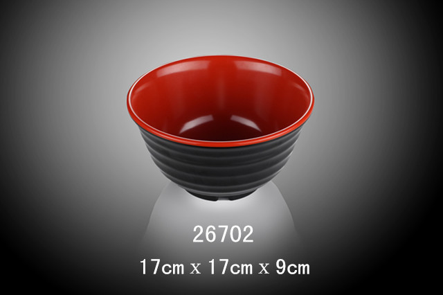 6.7寸螺紋碗（雙色紅和黑）
