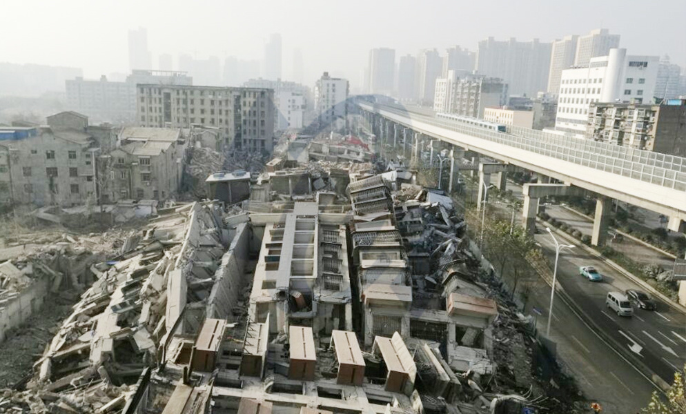 武汉市汉口滨江国际商务区19栋楼房爆破拆除工程