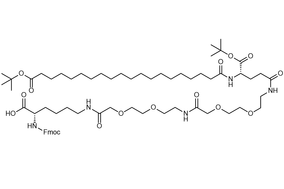 Tirzepatide替尔泊肽侧链 Fmoc Fmoc L Lys C20 OtBu Glu OtBu AEEA AEEA OH 长沙