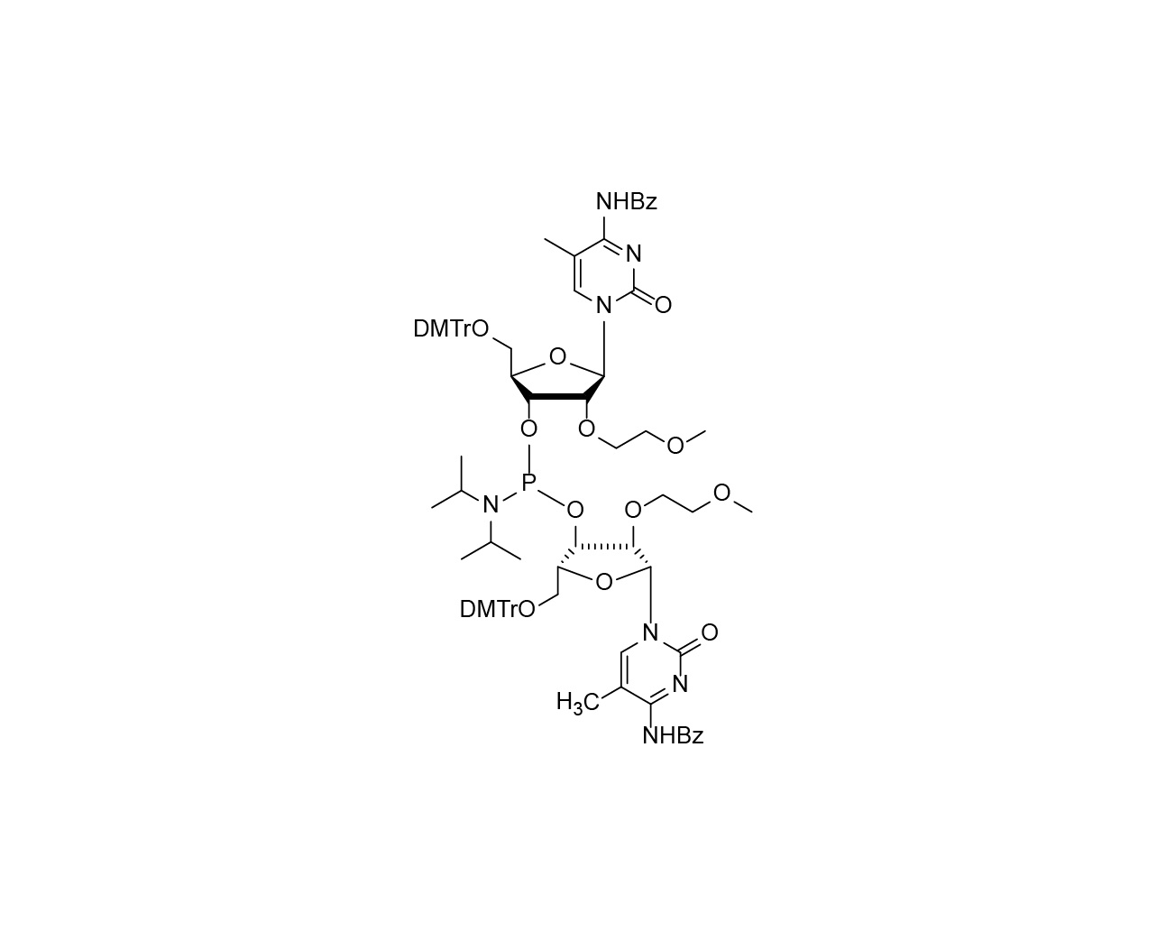 Bis O Dmtr O Moe Me Rc Bz Oxy Diisopropylphosphoramidite