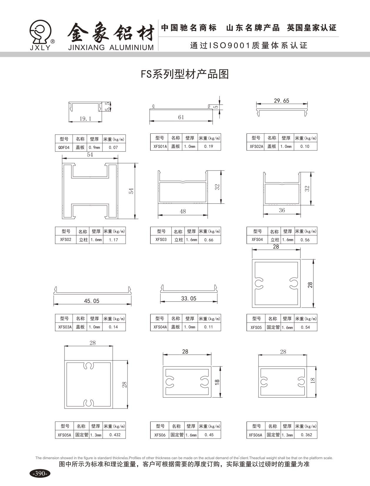 FS系列型材产品图