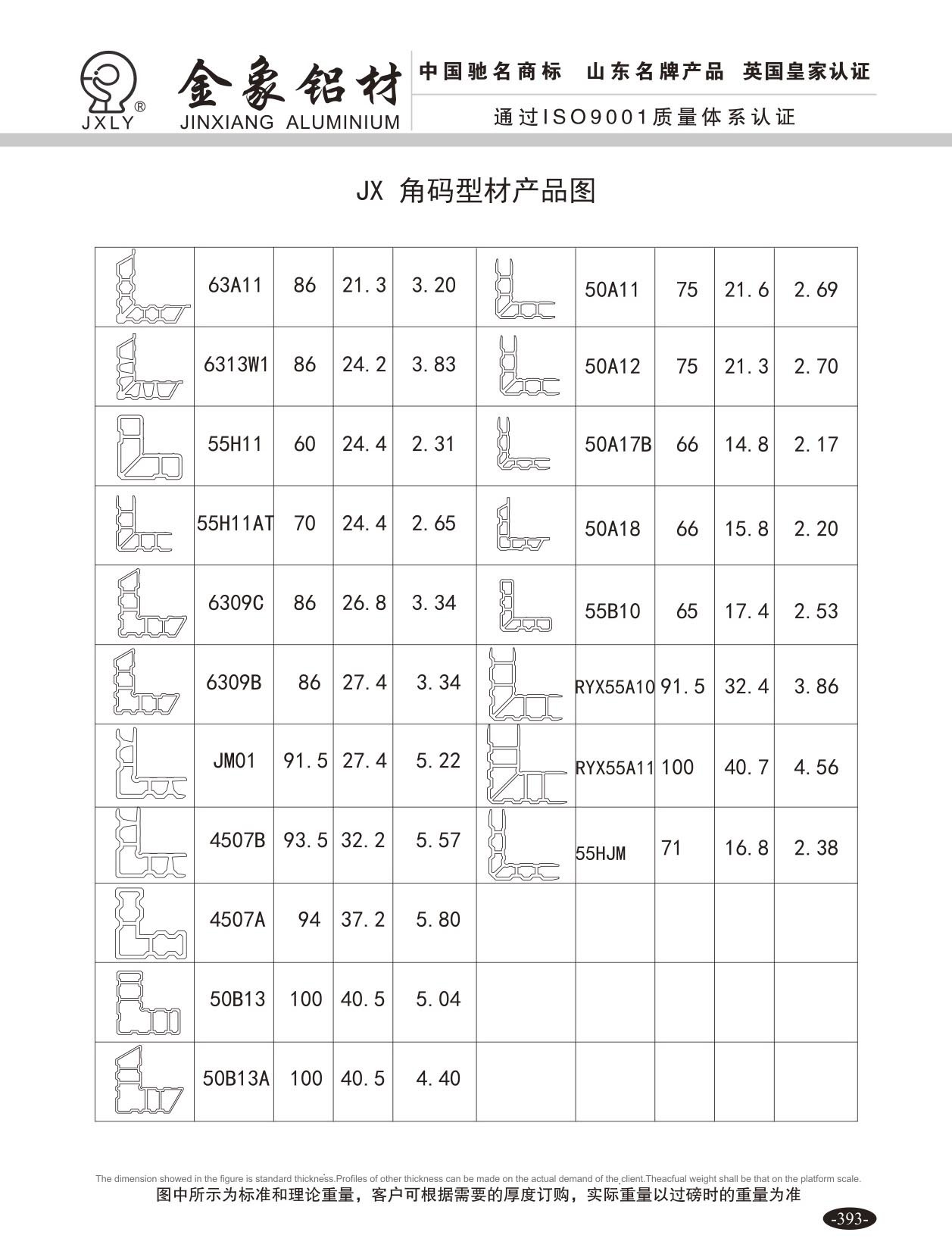 JX 角码型材产品图