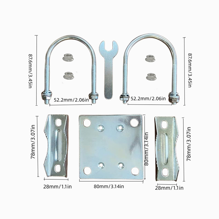 JH Mech Universal U Bolt Clamp Pipe Mounting Adapter TV Weather Station