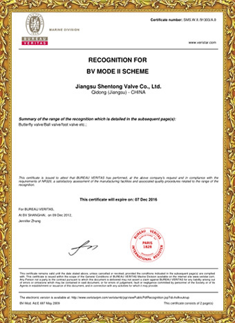 RECOGNITION FOR BV MODE II SCHEME