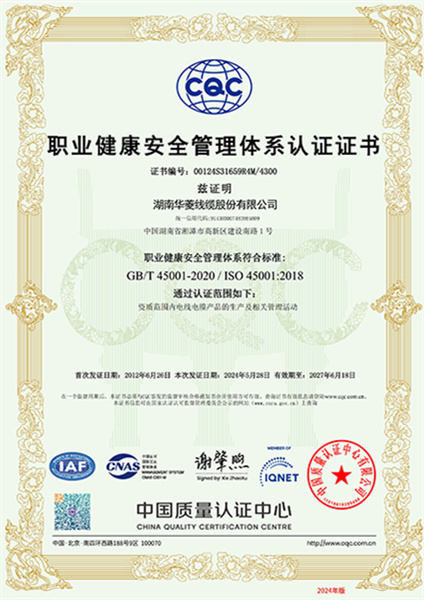 职业健康安全管理体系认证