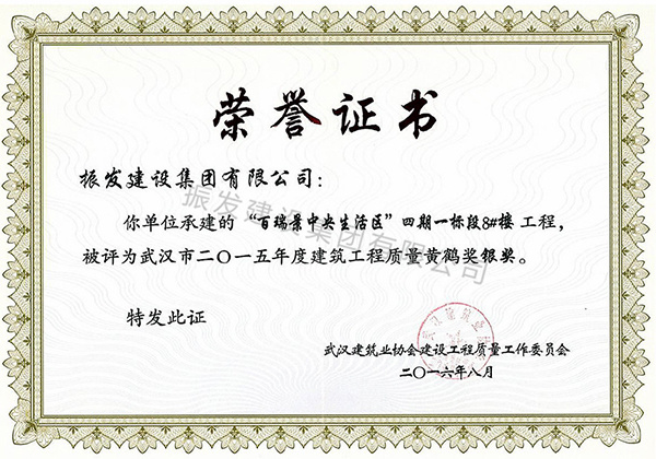 66-2015年度建筑工程质量黄鹤奖银奖
