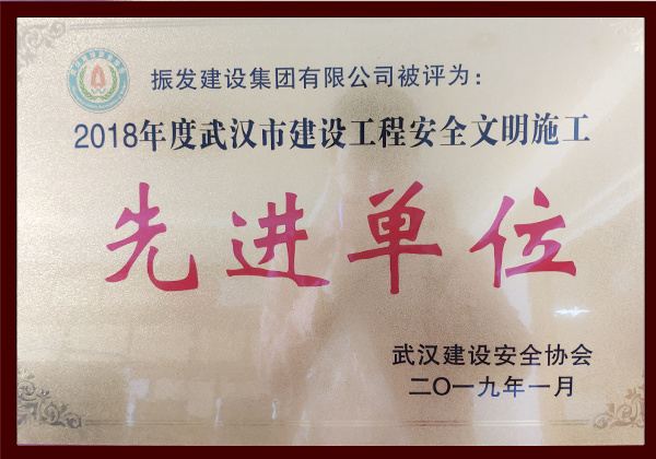 2018年度武汉建设安全协会先进单位