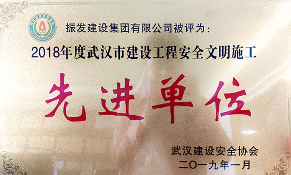 2018年度武汉建设安全协会先进单位