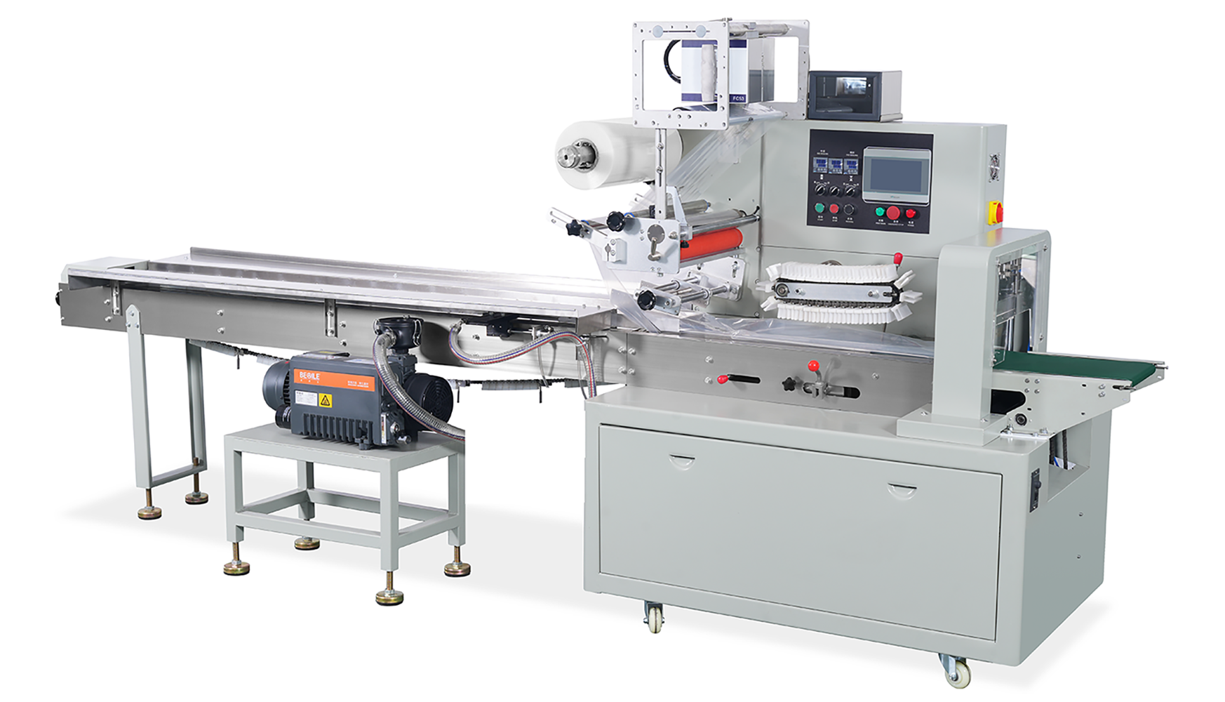 KCH-450D/600D Up-roll Full Servo Vacuum Flow Wrapping Machine