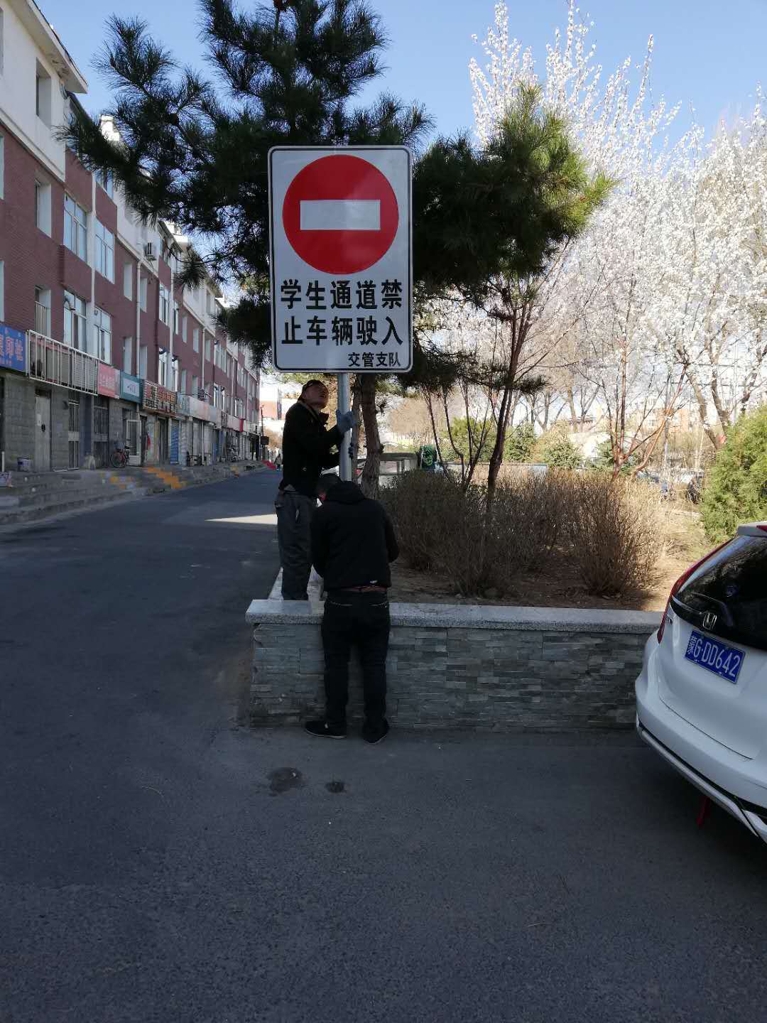 安裝減速讓行指示牌
