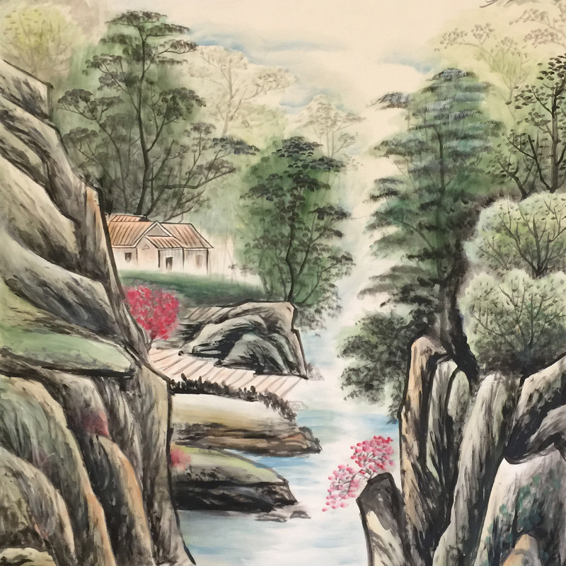 金華北疆硅藻泥店 國畫山水