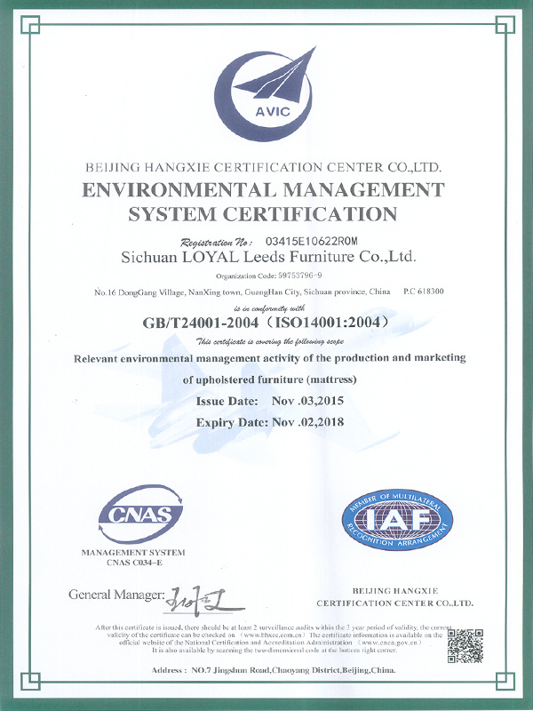 IAF environmental Certificate English