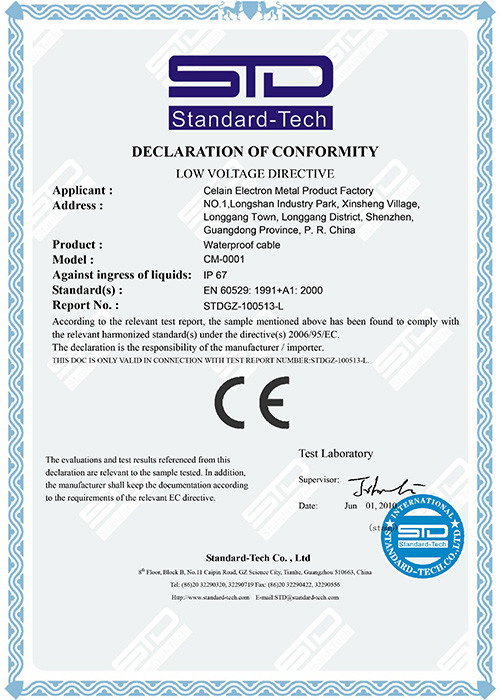 IP67 CE Certificate