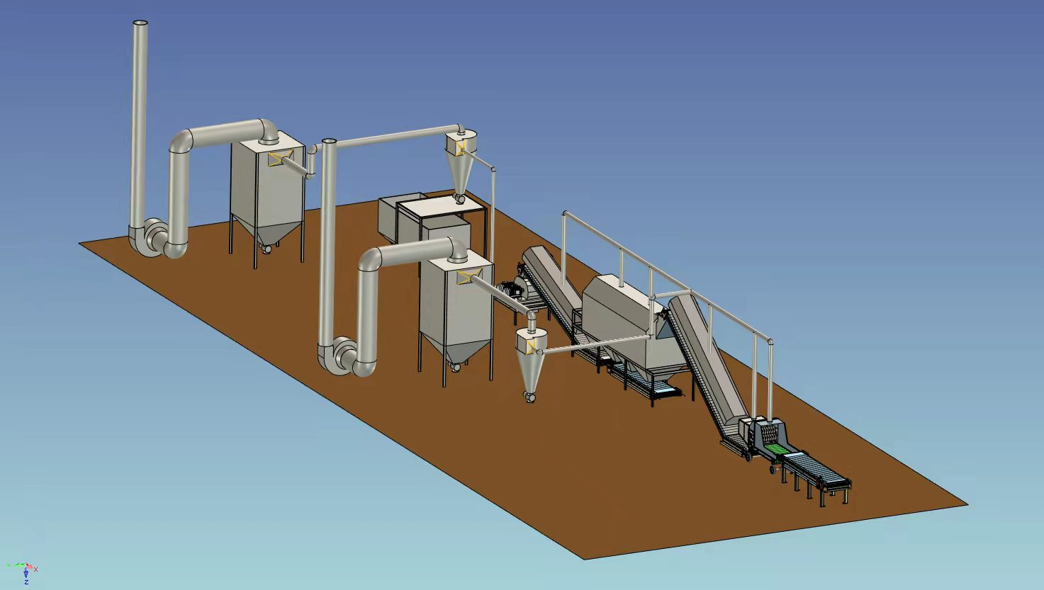 Process description of 6 tons per hour lemon, straw and grass pre-treatment system