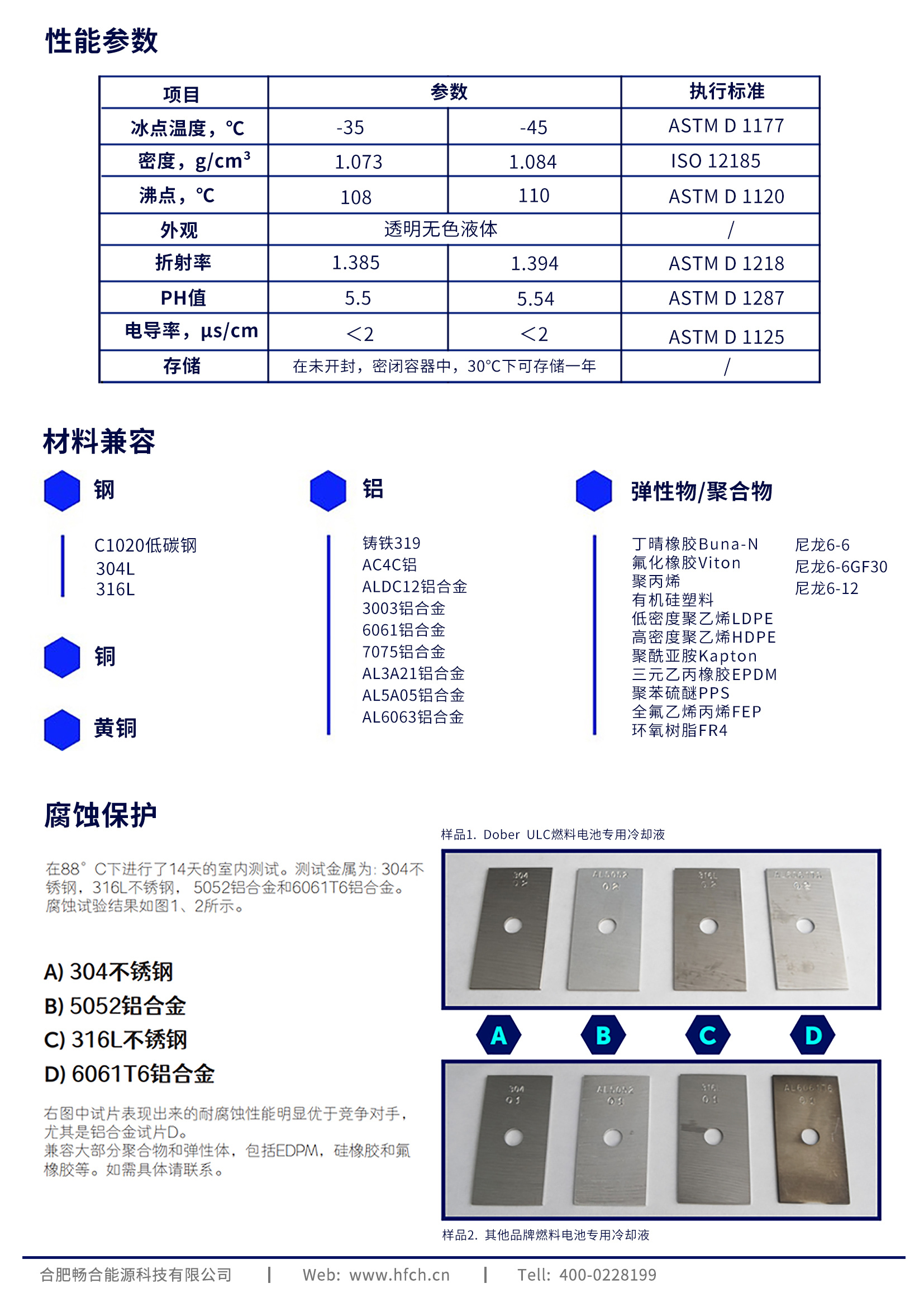 dober燃料电池冷却液参数