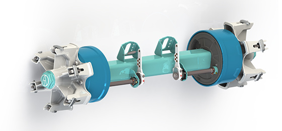 German six-spoke wheel axles