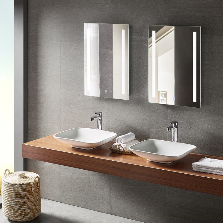 Home deport bathroom backlit framless mirror