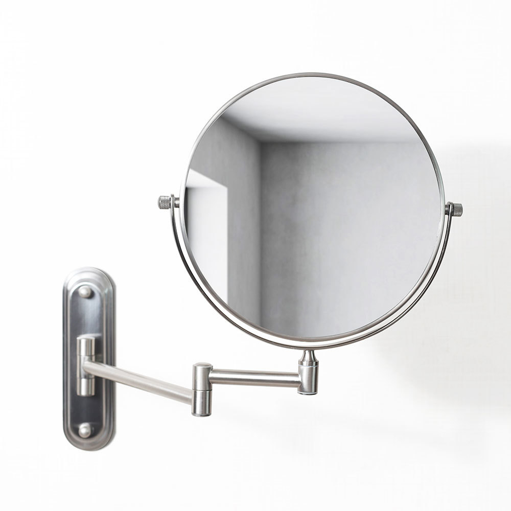 Magnifying make up mounted mirror 1206 Brushed Nickel
