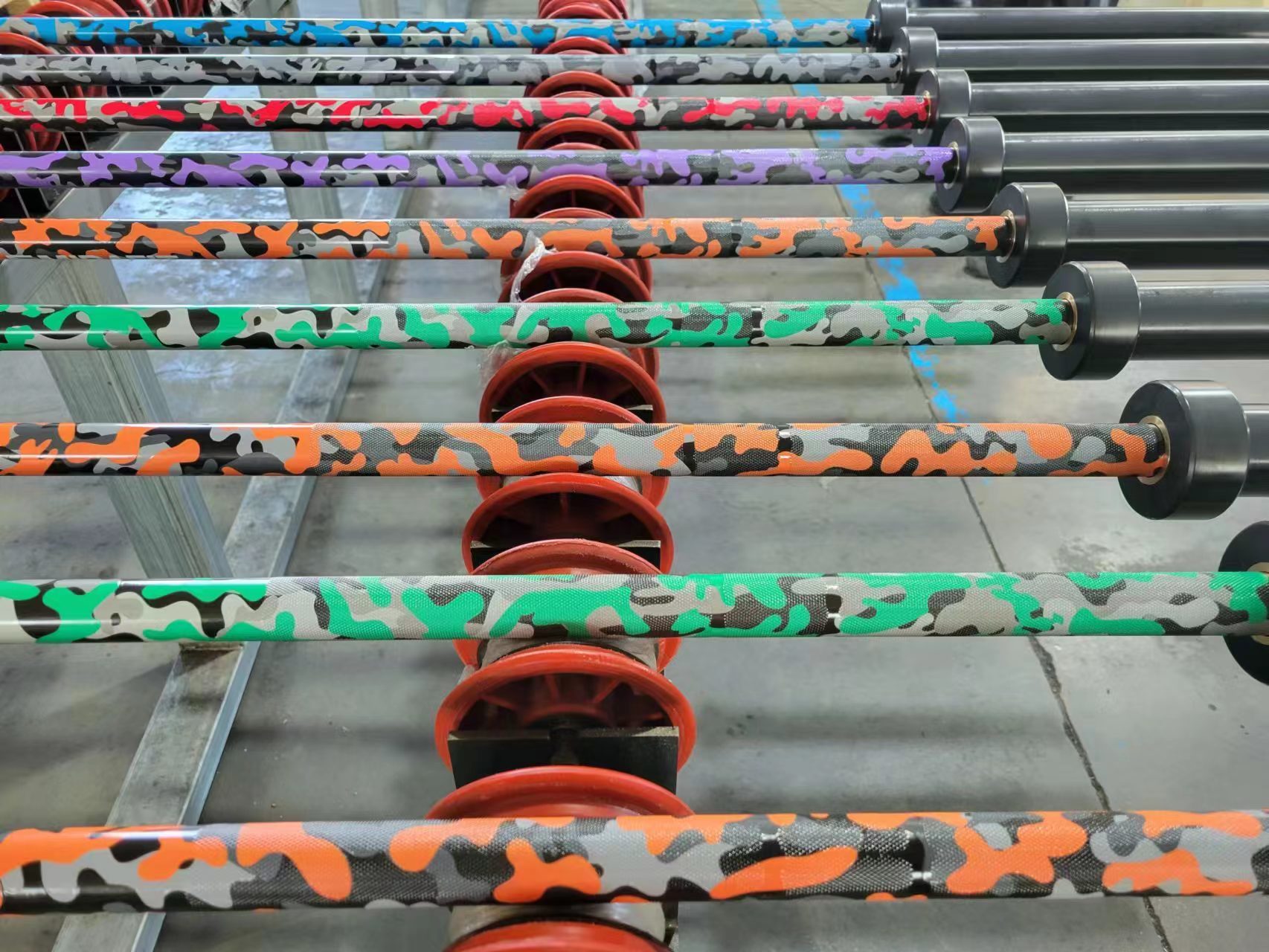 Camouflage barbell bar
