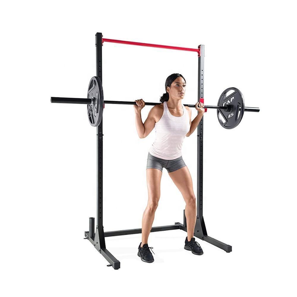 Home use squat rack stand weightlifting power rack gym machine half rack adjustable with pull up bar wholesale