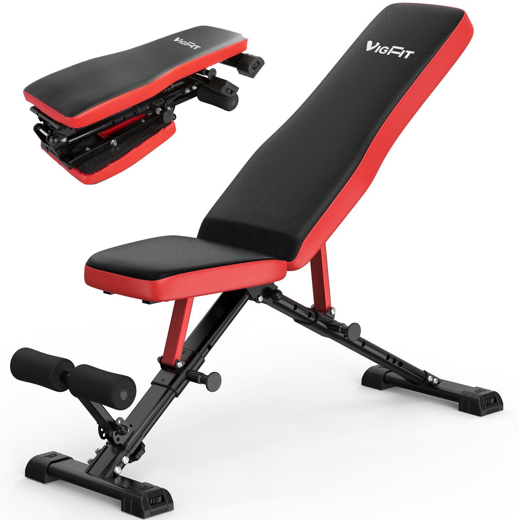 Vigfit Foldable Weight Bench For Home Gym Abdominal Exercises Adjustable Workout Bench Press Decline Sit Up