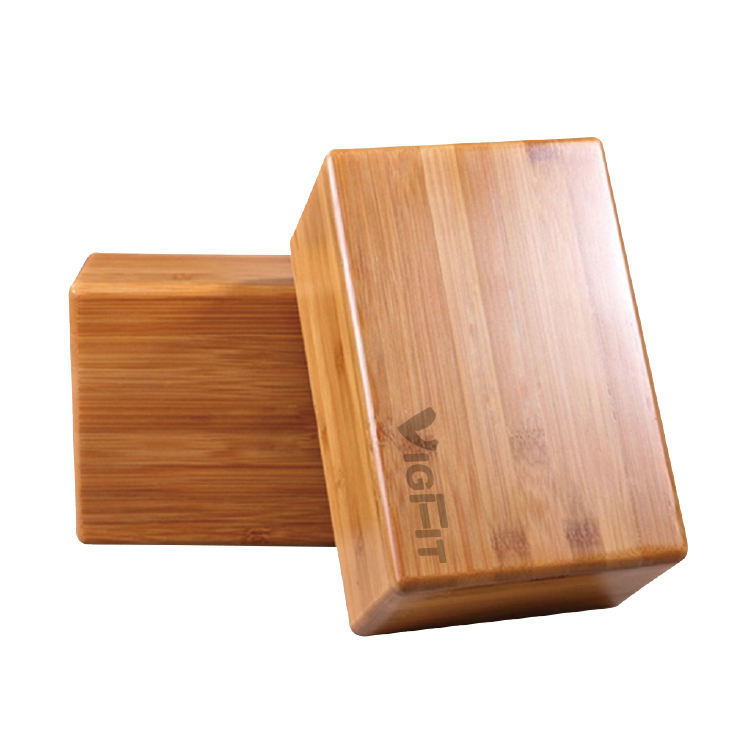 Handstand Yoga Block Eco Friendly Sturdy Support Muscle Stretch Bamboo Natural Customized Logo OPP Shrink Bag Gym Massage Accept