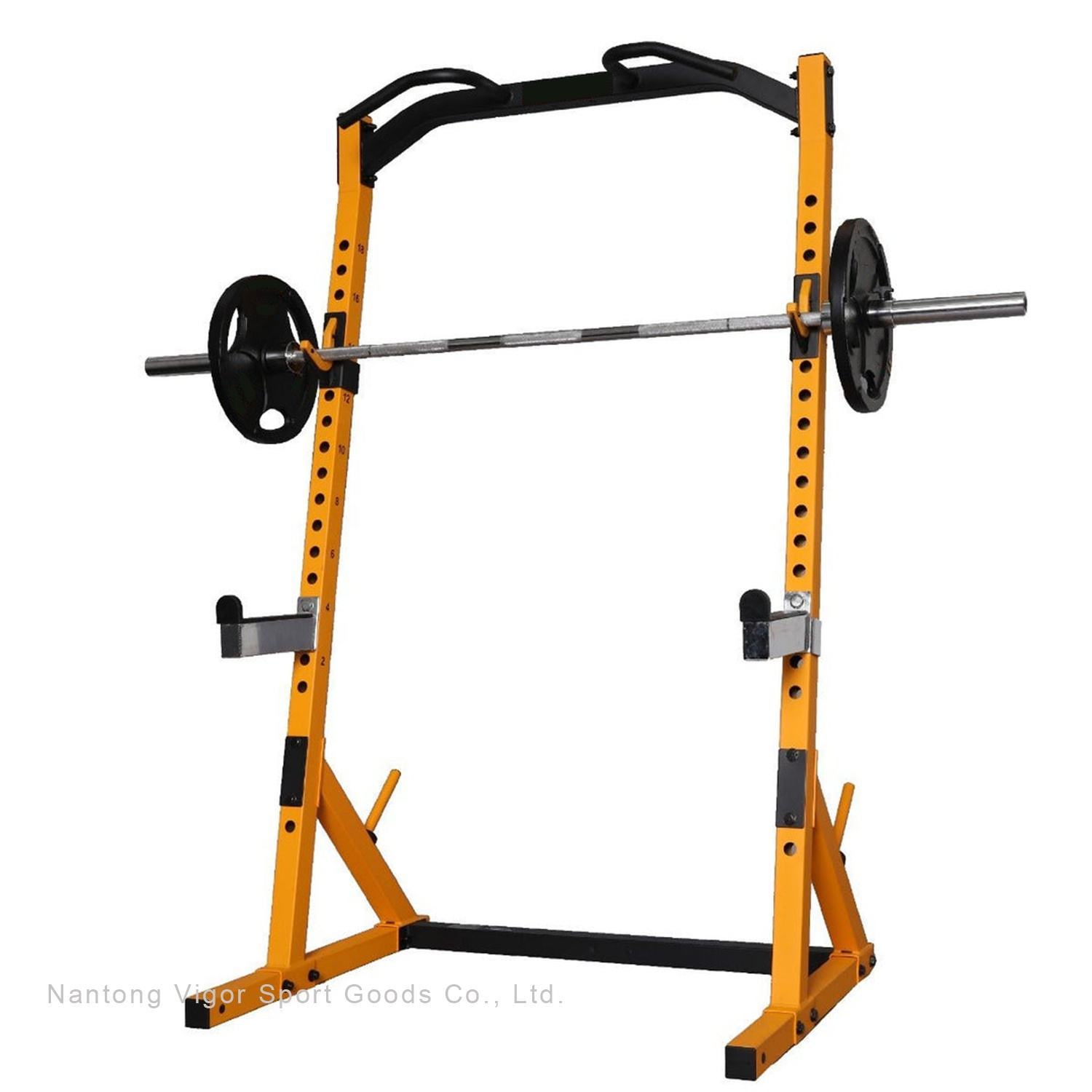 Fitness Squat Stand half rack weight lifting gym Exercise Rack with Pull-Up Bar Barbell Holder and Weight Plate Storage Pegs