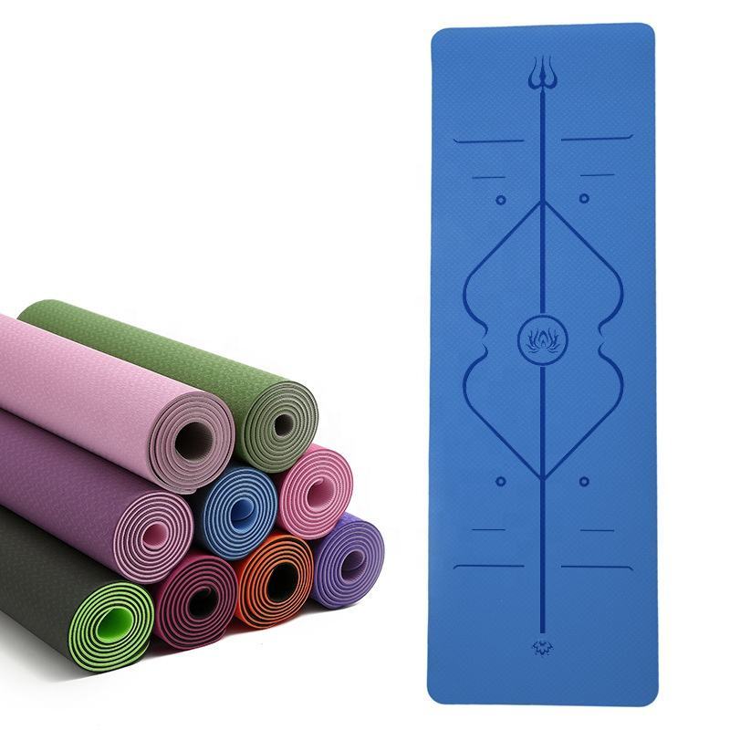 Non Slip TPE Yoga Mat for Women and Men Eco Friendly TPE Exercise Fitness Mat for Yoga