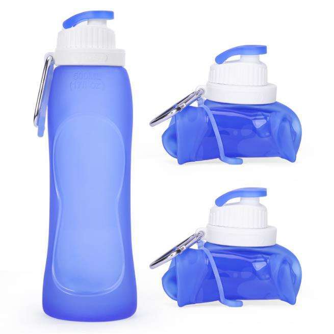 VIGFIT 500ml Custom logo silicone sport folding water drink shake bottle