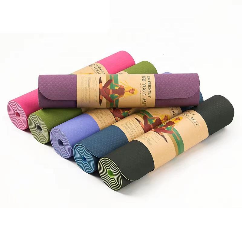 Non Slip TPE Yoga Mat Eco Friendly Yoga Mats TPE Fitness Exercise Mat With Body Alignment Marks