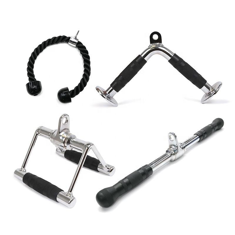 LAT Pull Down Bars Cable Machine Attachment accessories tricep rope V handle bar with rotation v-shaped bar