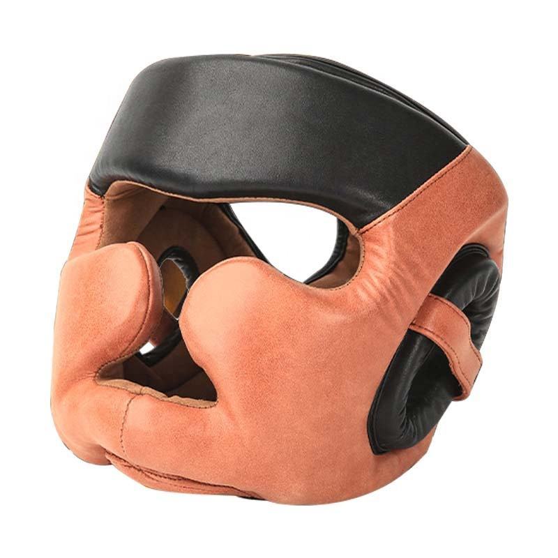 High Quality Cowhide Leather Head Guard Professional Boxing Training Headgear