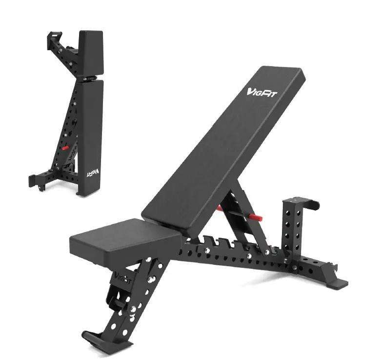 VIGFIT Multipurpose exercise barbell lifting dumbbell weight fitness press gym commercial flat FID sit up adjustable bench