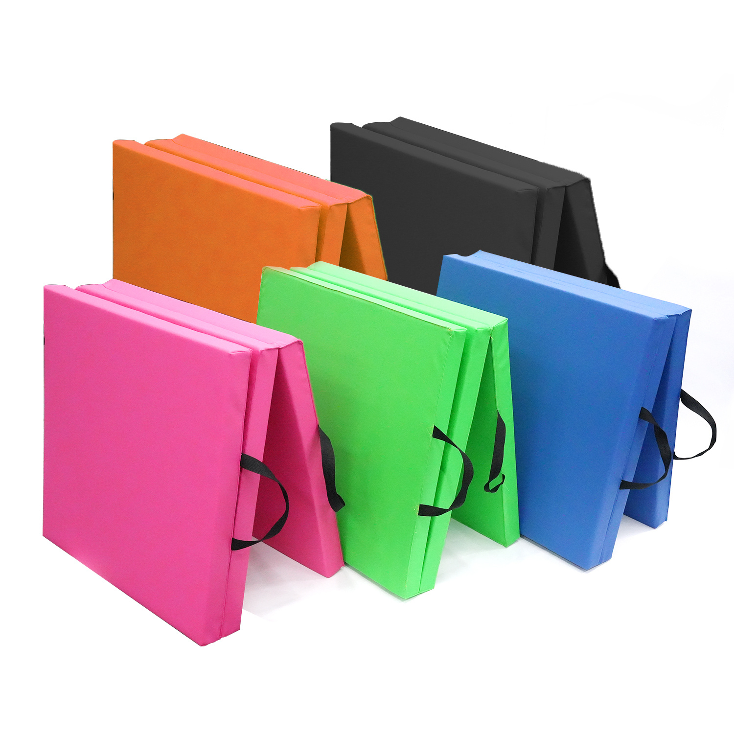 Multi-purpose Fitness Mat PU surface Folding Gymnastics Mats Three fold leather gymnastics mat For Sit up Training