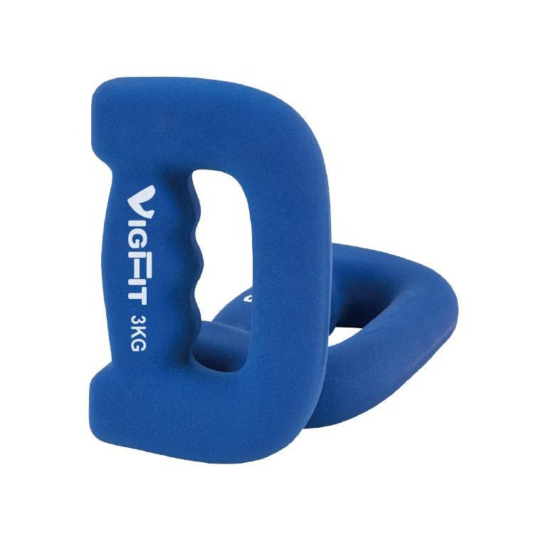 Set Of 2 Hand Colourful Shaped Neoprene Exercise Workout Jogging Walking Cardio Dumbbells