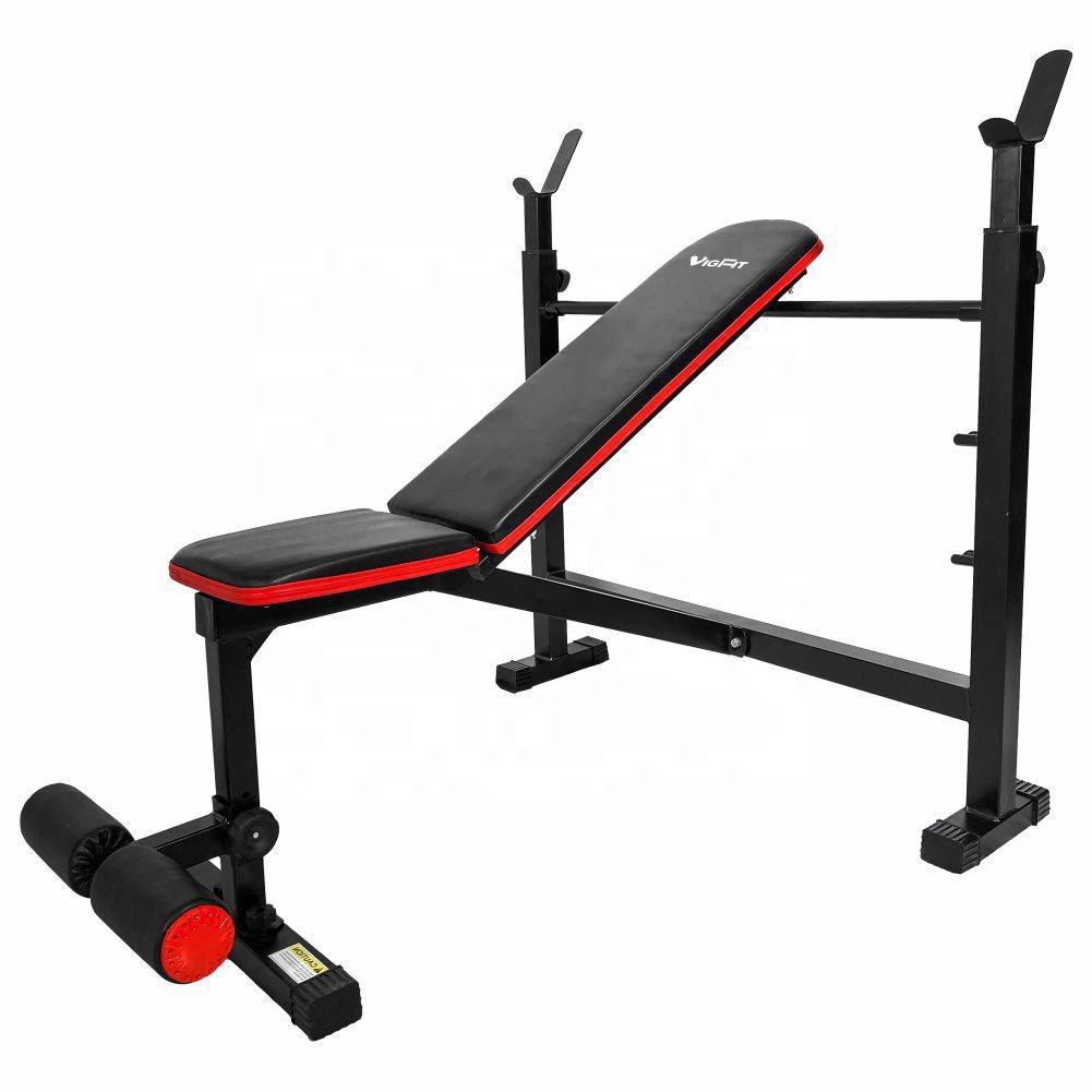 Hot Selling Home Gym Weight Foldable Bench Press with Squat Rack Workout Bench Home Gym Exercise Equipment OEM Custom
