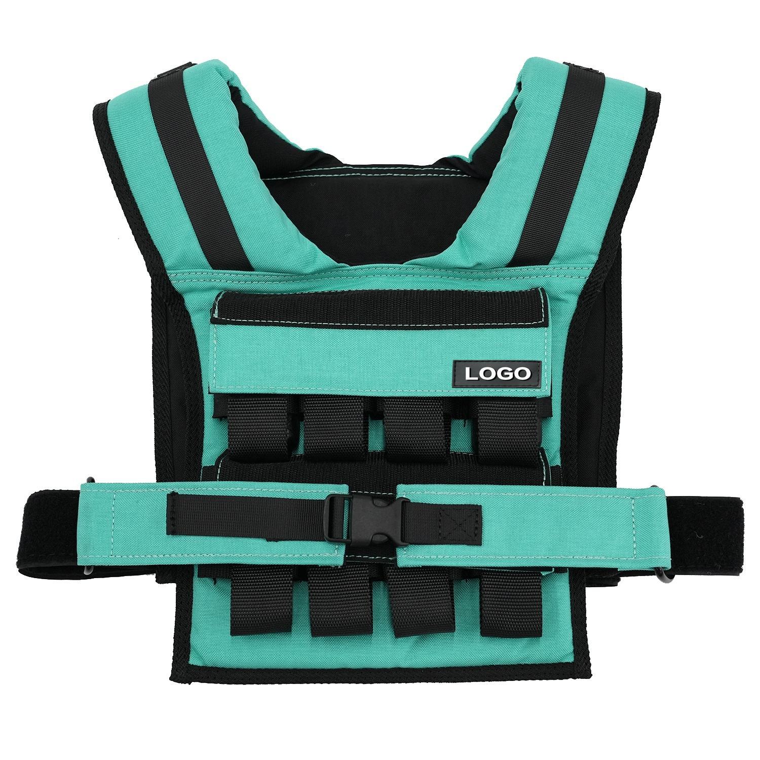 Teal Blue Weight Vest Plate High Quality Adjustable Fitness Weighted Vest for Women training 10kg 12kg 16kg 20k 30kg wholesale
