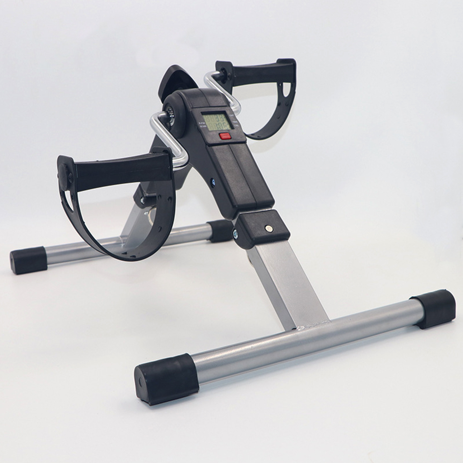 Portable Mini Home Pedal Exercise Bike under Desk Folding Arm/Leg Workout Bike with LCD Monitor for Gym Use