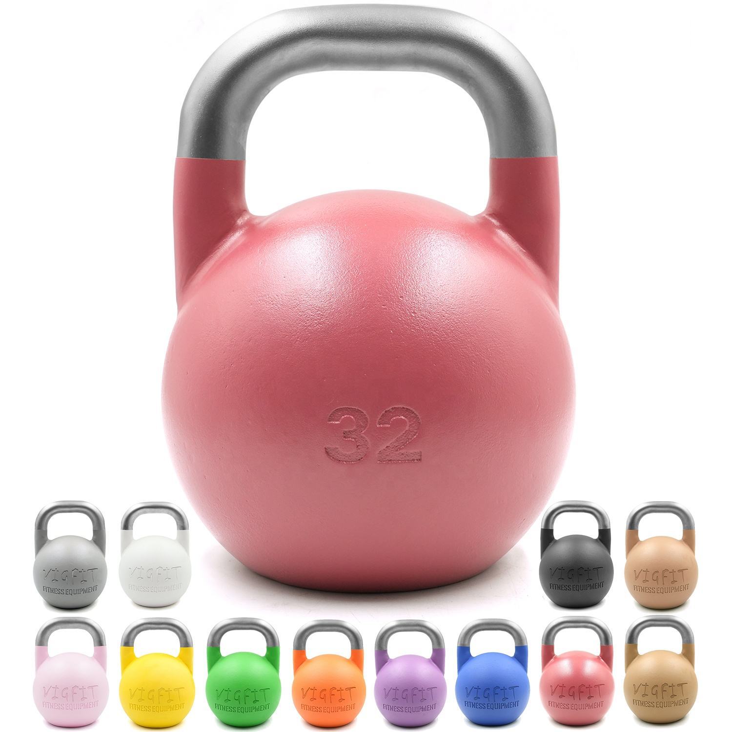Colorful kettlebell with Stainless steel handle gym equipment for weightlifting exercise custom logo Small MOQ 50kg 48kg 8kg