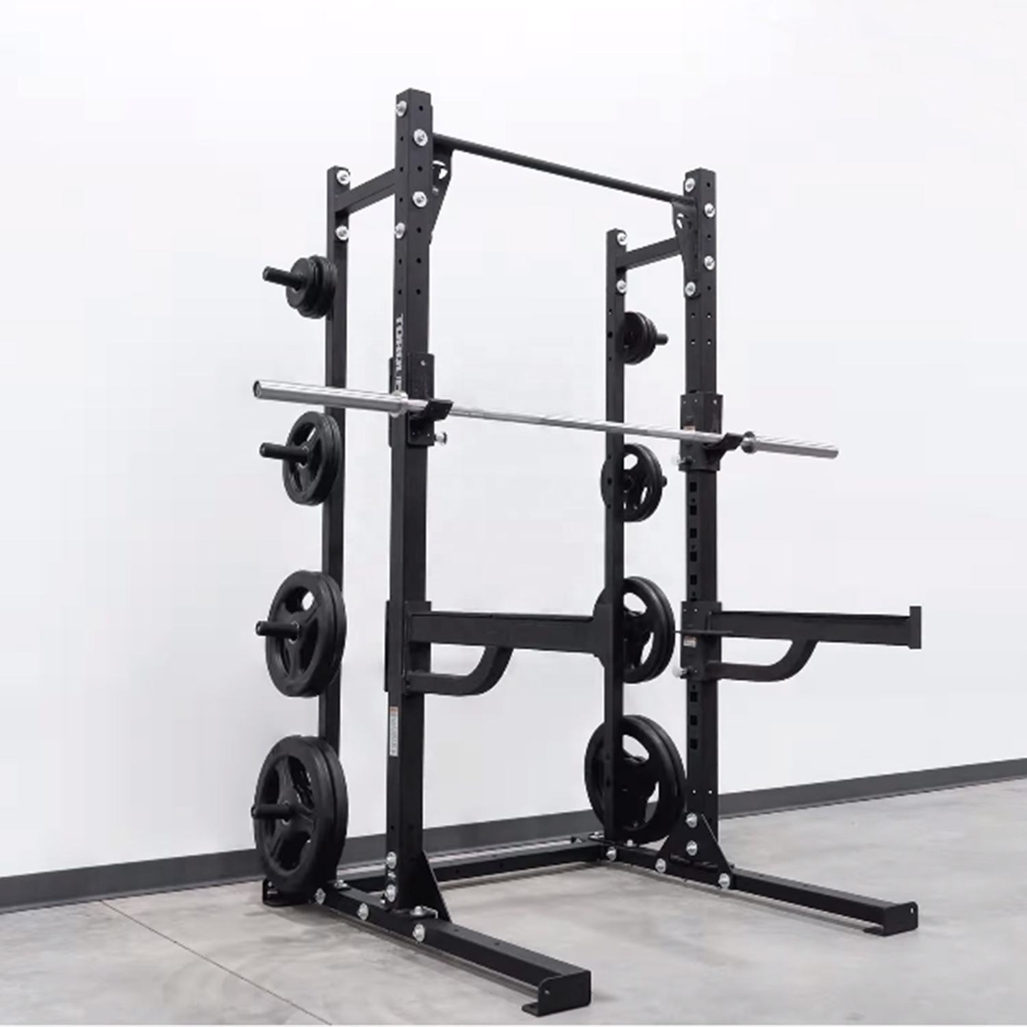 Adjustable stands high half squat rack multifunctional machine barbell power rack with pull up bar power cage factory