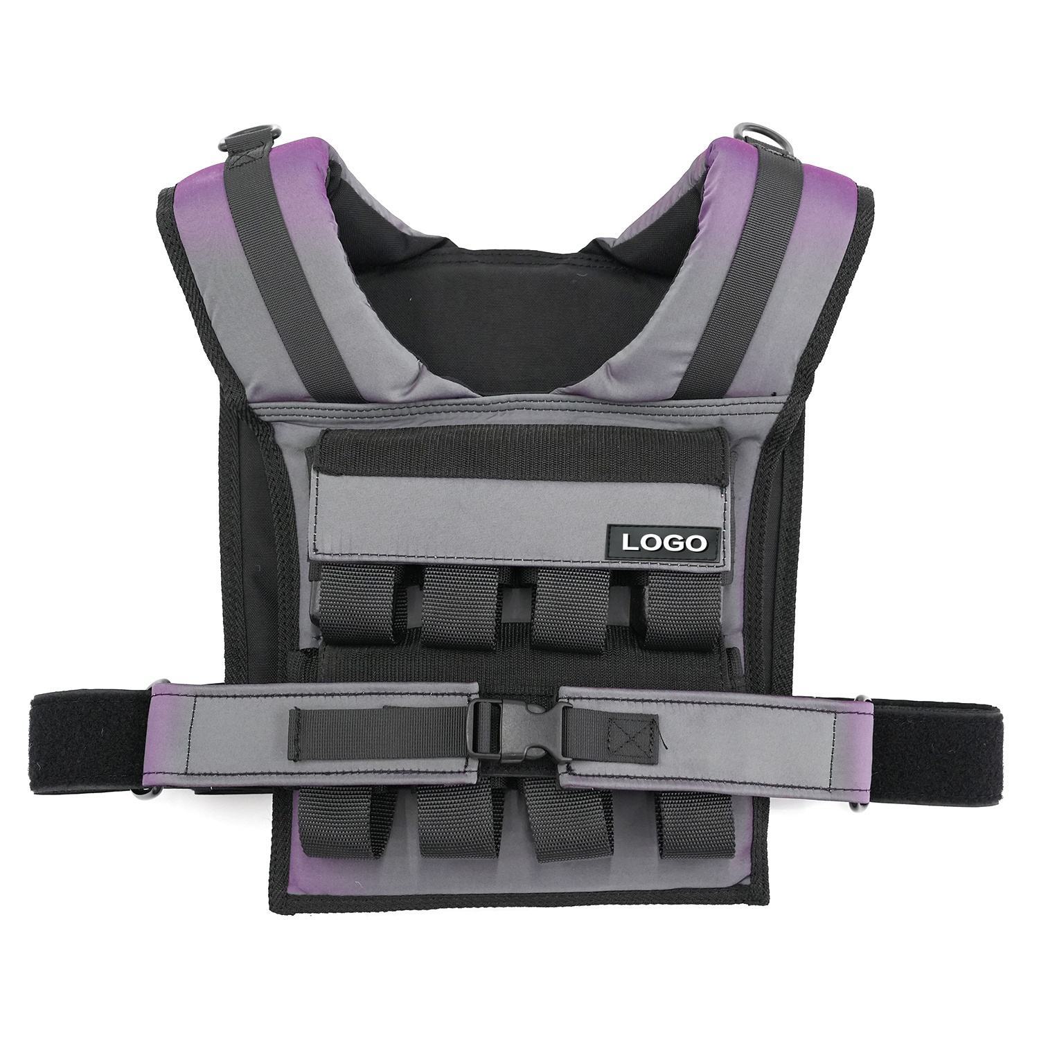 Fluorescent violet Weight Vest new High Quality Adjustable Fitness wholesale Weighted Vest for men training 10kg12kg16kg20kg30kg