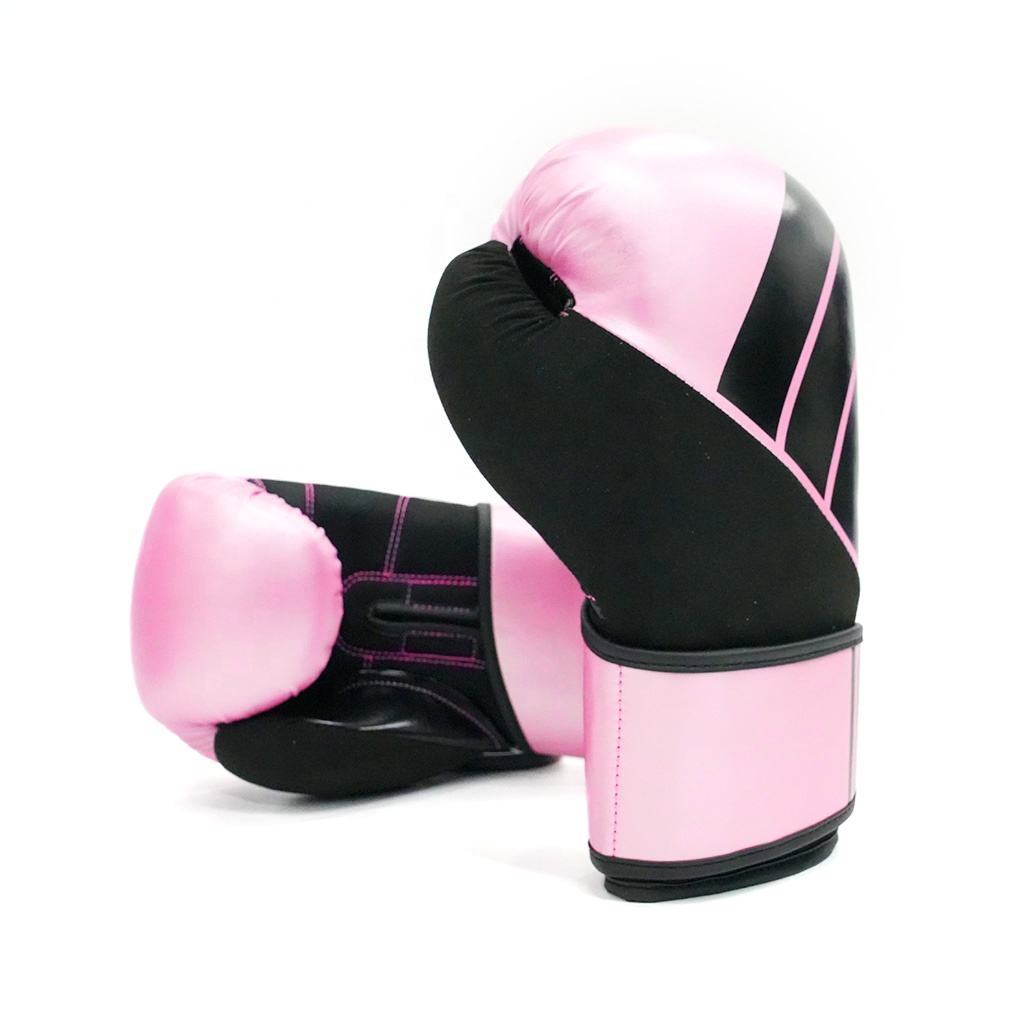 High Quality Custom Boxing Gloves PU Leather For Muay Thai MMA Kickboxing Punching Bag Gloves Pink