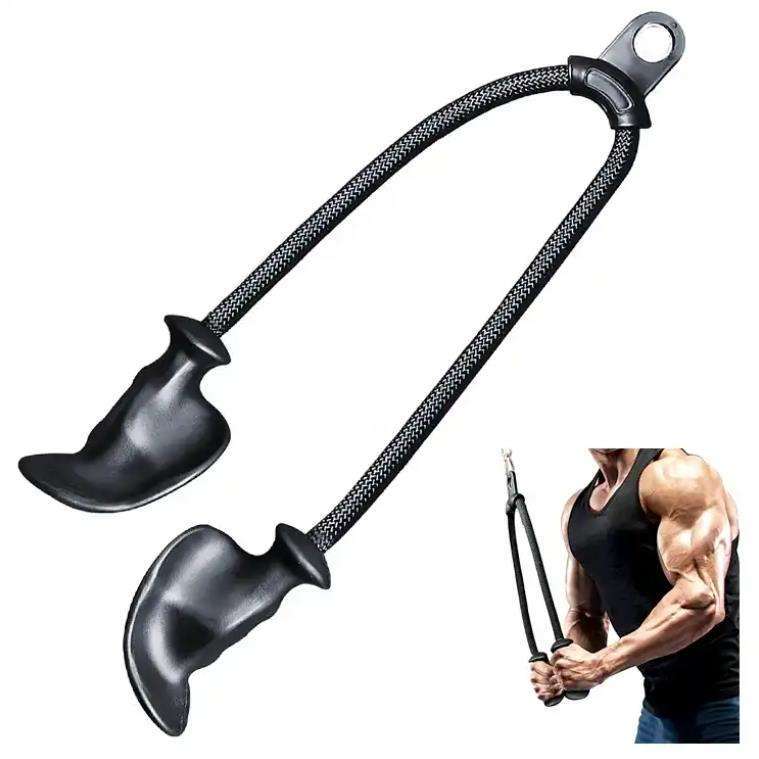 Ergonomic Triceps Rope Pull Down with Anti-Slippery TPE Grip for Activating More Muscle Fibers-Gym Rope for Push Downs