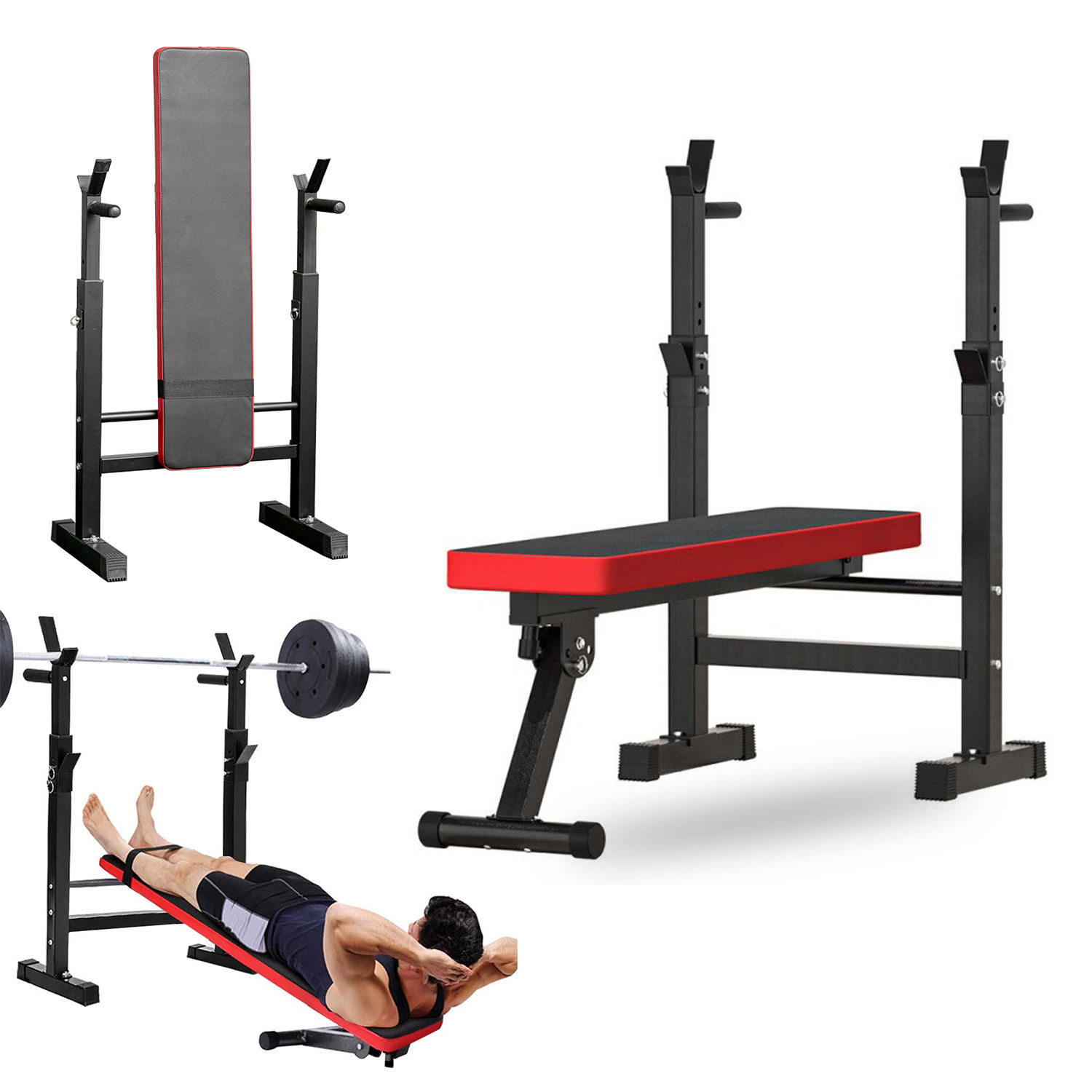 Hot Flat Bench Press Home Fitness Equipment Gym Equipment Commercial Black Body Metal Unisex OEM Steel Building Style Packing